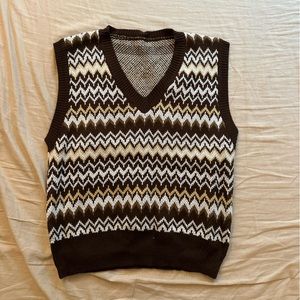 Brown pattern sweater vest